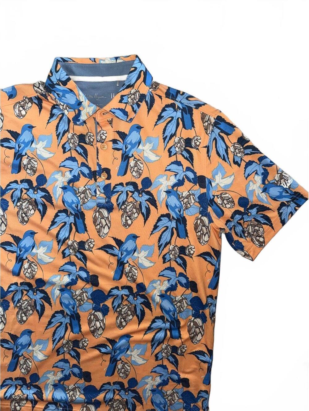 Men's Walter Hagen "Birds and Hops" performance golf polo size small